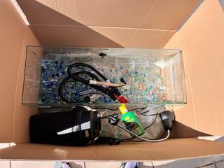 Tortuguera/Pescera con Filtro y Decoración