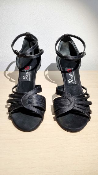 Scarpe da ballo raso nero "Reina"