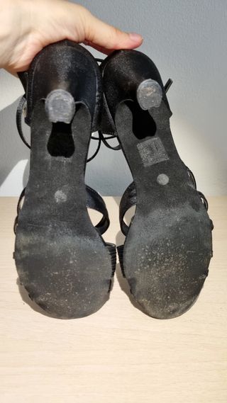 Scarpe da ballo raso nero "Reina"