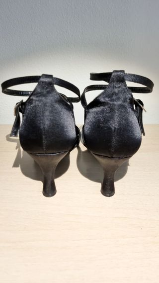 Scarpe da ballo raso nero "Reina"