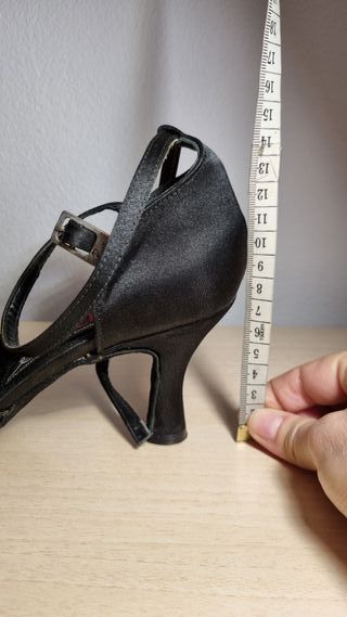 Scarpe da ballo raso nero "Reina"