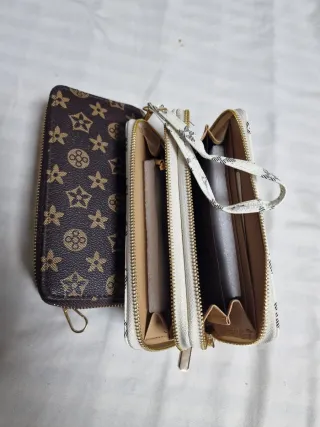 Cartera de piel con cremallera (2 carteras)