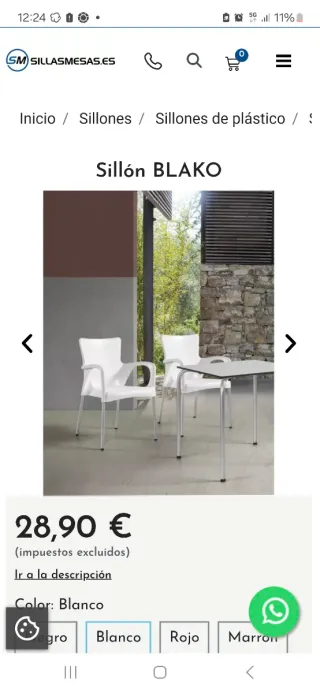 Silla de plástico apilable BLAKO