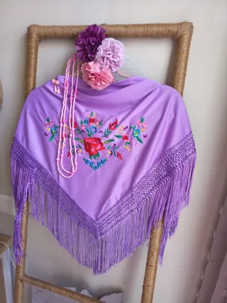Mantón Flamenco Niña Multicolor