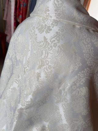 Mantón Fallera Beige Brocado