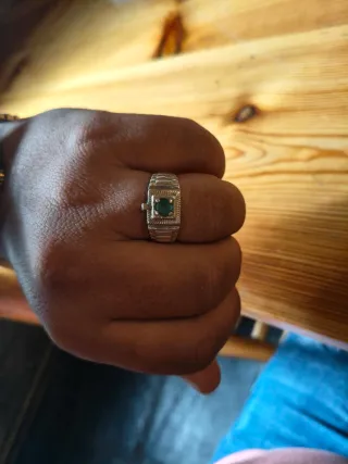 Anillo Plata Ley 950 Esmeralda Colombiana