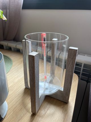 Portavelas Jarrón Cerámica y Madera