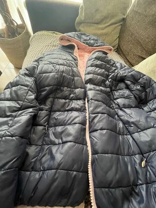 Chaqueta reversible azul y rosa