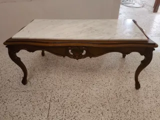 Mesa de centro madera y mármol