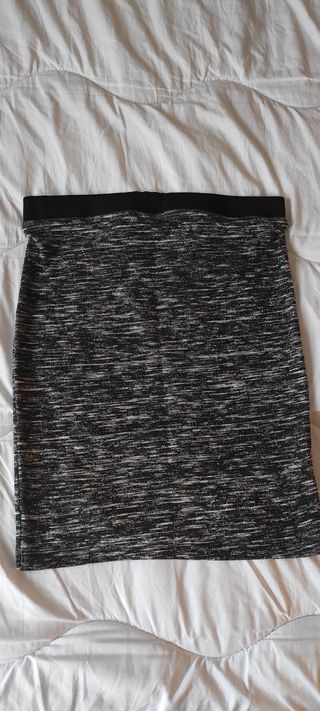 Mini-falda jaspeada gris