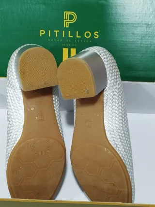 Zapatos Pitillos Mujer Beige/Plata