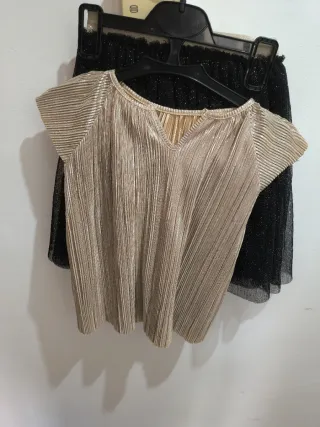 Falda y jersey fiesta niña talla 6-9 años