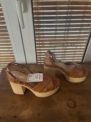 Sandalias Stradivarius Marrón Talla 37
