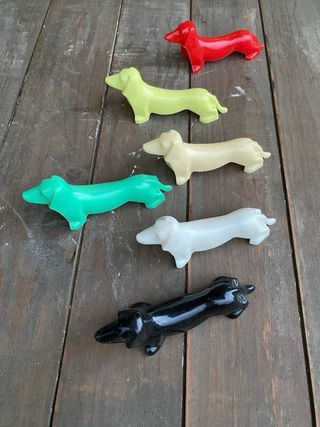 6 Perros Salchicha de  Colores años 60