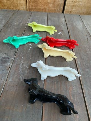 6 Perros Salchicha de  Colores años 60