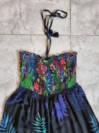 Mono Desigual Largo Estampado Floral Talla L