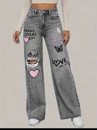 Tejanos grises mujer sin estrenar