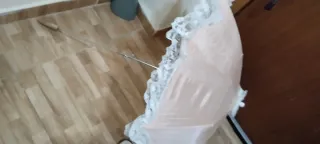 Parasol Victoriano Rosa y Blanco