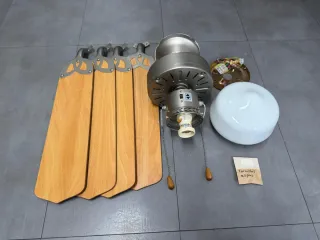 Ventilador de techo madera y metal