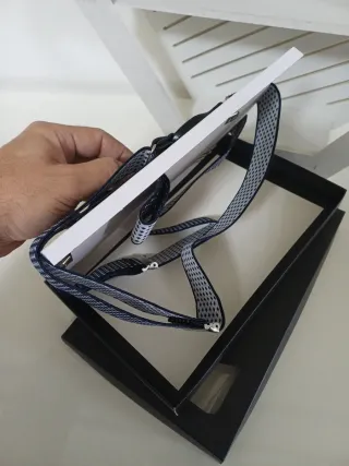 Bretelle uomo blu con rombi bianchi