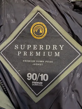 Parka, plumífero, abrigo Superdry verde con capuch
