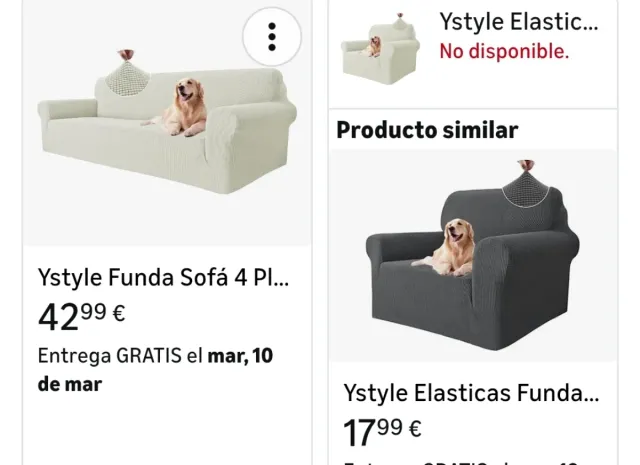 Fundas para sofá 4 y 1 plazas (blanco roto)