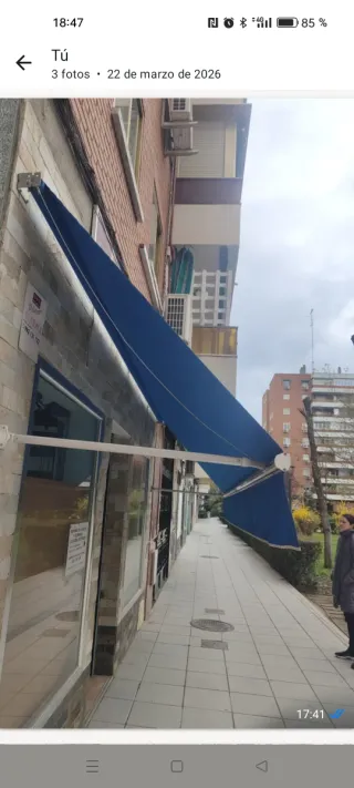 Toldo retráctil 5 metros ancho, 1,90 extendido