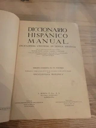 Diccionario Hispano Manual Antiguo