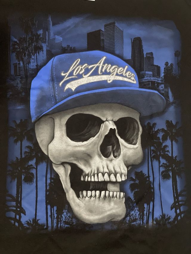 Camiseta Negra Calavera Los Angeles