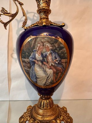 Ánfora Francesa Cerámica y Metal Años 70