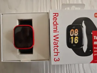 Redmi Watch 3 Negro/Rojo + Correa metálica.