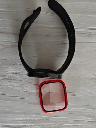 Redmi Watch 3 Negro/Rojo + Correa metálica.