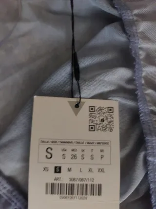 Top Zara Tul Drapeado azul celeste Talla S