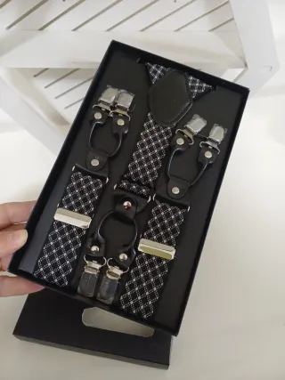 Bretelle uomo con fantasia a rombi