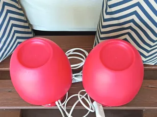 Coppia Lampade Fungo Rosse Vintage