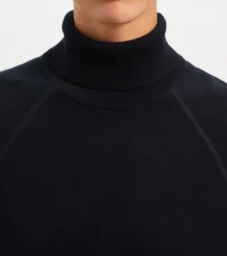 Vestido Ecoalf Lana Negro Cuello Alto