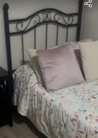 Cabecero de cama 90 cm metal negro