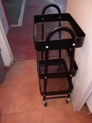 Carrito auxiliar 3 niveles negro