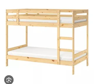 Litera IKEA MYDAL madera  con dos colchones nuevo