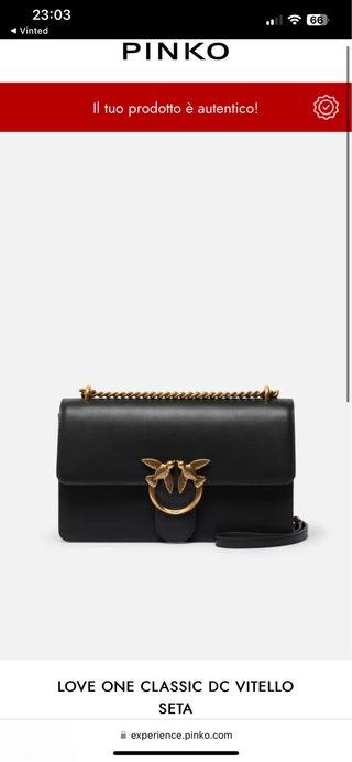 Borsa Pinko Love One Classic DC Nera