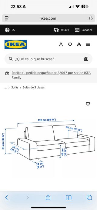 Sofá Ikea Beige Tela modelo kivik