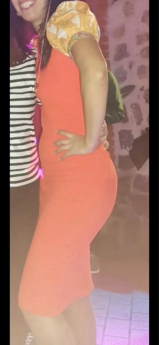 Vestido midi naranja talla M
