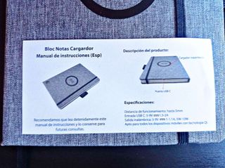 Bloc Notas Bein gris con cargador inalambrico