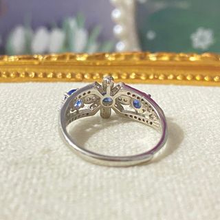 Anillo Plata Zafiro Natural