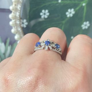 Anillo Plata Zafiro Natural