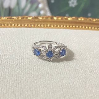 Anillo Plata Zafiro Natural