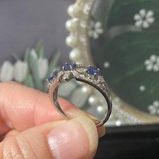 Anillo Plata Zafiro Natural