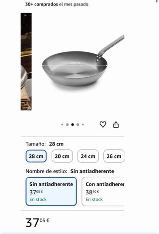 Sartén de hierro natural 28 cm