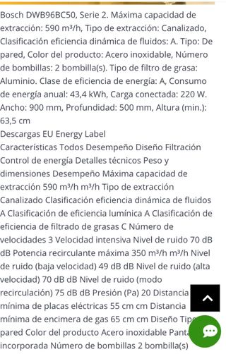 Campana Extractora Bosch 90cm Acero Inox