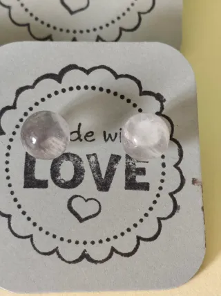 Lote pendientes cuarzo rosa sin perforar